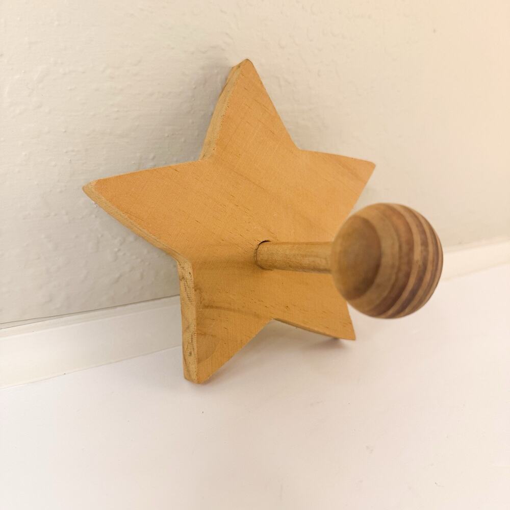 Wood Star Shape Wall Peg Hooks Kids Room Decor Coat Hook Hat‎ Hook Vintage
